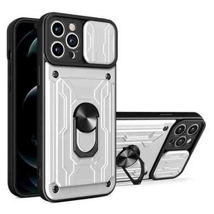 For iPhone 13 Pro Sliding Camshield Card Phone Case (White)