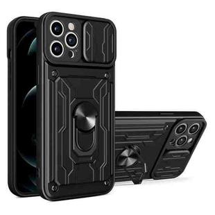 For iPhone 12 Pro Sliding Camshield Card Phone Case(Black)