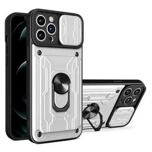 For iPhone 12 Pro Max Sliding Camshield Card Phone Case(White)