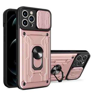 For iPhone 12 Pro Max Sliding Camshield Card Phone Case(Rose Gold)