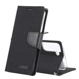 For Samsung Galaxy S22 5G GOOSPERY CANVAS DIARY Canvas Texture Leather Phone Case(Black)