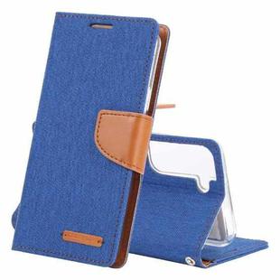 For Samsung Galaxy S22 5G GOOSPERY CANVAS DIARY Canvas Texture Leather Phone Case(Blue)