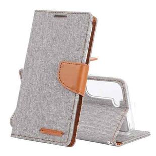 For Samsung Galaxy S22 5G GOOSPERY CANVAS DIARY Canvas Texture Leather Phone Case(Grey)