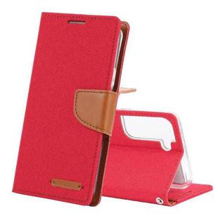 For Samsung Galaxy S22+ 5G GOOSPERY CANVAS DIARY Canvas Texture Leather Phone Case(Red)