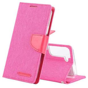 For Samsung Galaxy S22+ 5G GOOSPERY CANVAS DIARY Canvas Texture Leather Phone Case(Rose Red)