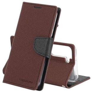 For Samsung Galaxy S22+ 5G GOOSPERY FANCY DIARY Cross Texture Leather Phone Case(Brown)