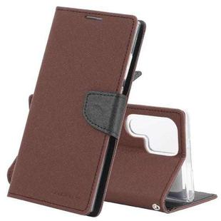 For Samsung Galaxy S22 Ultra 5G GOOSPERY FANCY DIARY Cross Texture Leather Phone Case(Brown)