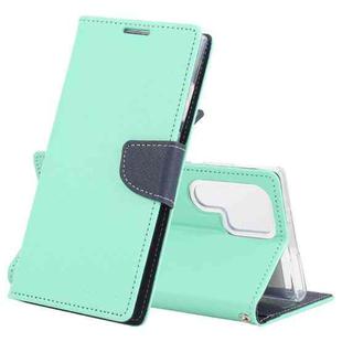 For Samsung Galaxy S22 Ultra 5G GOOSPERY FANCY DIARY Cross Texture Leather Phone Case(Mint Green)