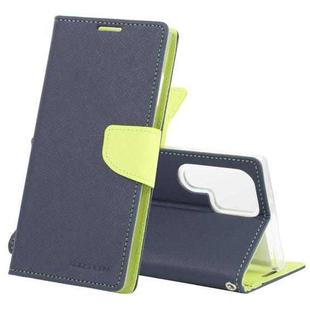 For Samsung Galaxy S22 Ultra 5G GOOSPERY FANCY DIARY Cross Texture Leather Phone Case(Navy Blue)