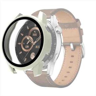 For Huawei Watch GT 3 42mm PC + Tempered Glass Watch Protective Case(Creamy-white)