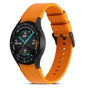 For Samsung Galaxy Watch4 40mm/44mm Double-sided Leather Watch Band(Orange)