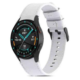 For Samsung Galaxy Watch4 40mm/44mm Double-sided Leather Watch Band(White)