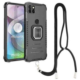 For Motorola Moto G 5G / One 5G Ace Aluminum Alloy + TPU Phone Case with Lanyard(Black)
