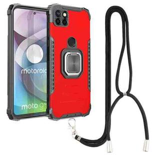 For Motorola Moto G 5G / One 5G Ace Aluminum Alloy + TPU Phone Case with Lanyard(Red)