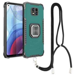 For Motorola Moto G Power 2021 Aluminum Alloy + TPU Phone Case with Lanyard(Green)