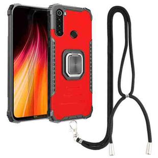For Xiaomi Redmi Note 8 Aluminum Alloy + TPU Phone Case with Lanyard(Red)