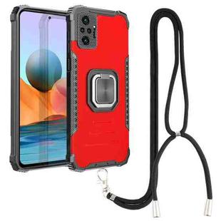 For Xiaomi Redmi Note 10 Pro / Note 10 Pro Max Aluminum Alloy + TPU Phone Case with Lanyard(Red)