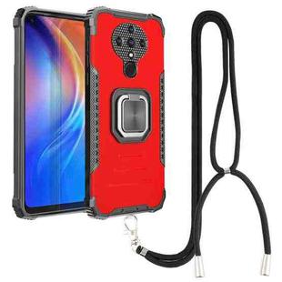 For Tecno Spark 6 Aluminum Alloy + TPU Phone Case with Lanyard(Red)