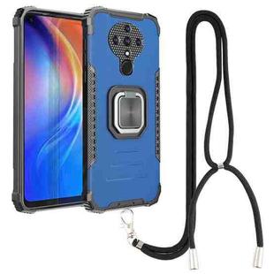 For Tecno Spark 6 Aluminum Alloy + TPU Phone Case with Lanyard(Blue)