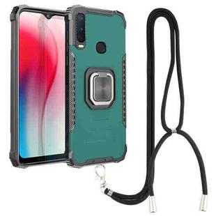 For vivo Y17 / Y12 / Y15 / Y11 2019 / Y5 2020 Aluminum Alloy + TPU Phone Case with Lanyard(Green)