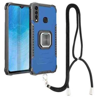 For vivo Y19 Aluminum Alloy + TPU Phone Case with Lanyard(Blue)