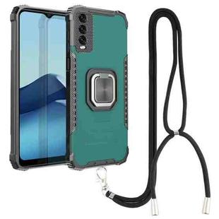 For vivo Y20 / Y20i / Y20s / Y12a / Y12s Aluminum Alloy + TPU Phone Case with Lanyard(Green)