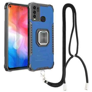 For vivo Y50 / Y30 Aluminum Alloy + TPU Phone Case with Lanyard(Blue)