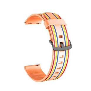 20mm Stripe Silicone Watch Band(Orange)