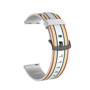 20mm Stripe Silicone Watch Band(White)