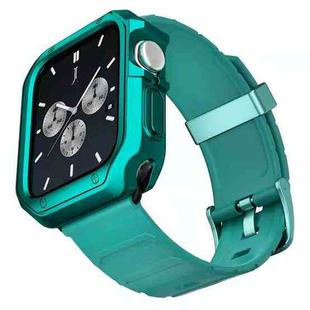 Silicone Watch Band + Watch Case Set For Apple Watch Series 7 45mm(Green)