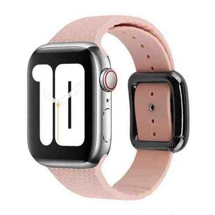 Black Buckle Silicone Watch Band For Apple Watch Series 8&7 41mm / SE 2&6&SE&5&4 40mm / 3&2&1 38mm(Pink Sand)