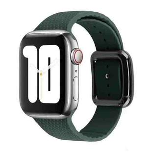 Black Buckle Silicone Watch Band For Apple Watch Series 8&7 41mm / SE 2&6&SE&5&4 40mm / 3&2&1 38mm(Olive Green)