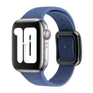 Black Buckle Silicone Watch Band For Apple Watch Series 8&7 41mm / SE 2&6&SE&5&4 40mm / 3&2&1 38mm(Navy Blue)