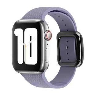 Black Buckle Silicone Watch Band For Apple Watch Ultra 49mm&Watch Ultra 2 49mm / Series 9&8&7 45mm / SE 3&SE 2&6&SE&5&4 44mm / 3&2&1 42mm(Lavender Grey)