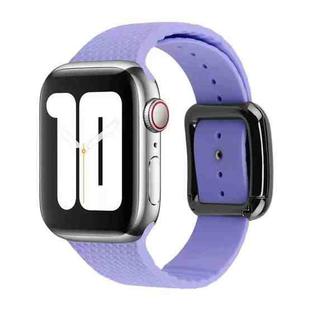 Black Buckle Silicone Watch Band For Apple Watch Ultra 49mm / Series 8&7 45mm / SE 2&6&SE&5&4 44mm / 3&2&1 42mm(Lilac)