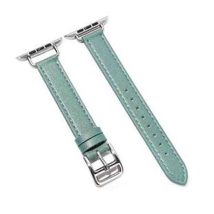 14mm Cowhide Leather Watch Band For Apple Watch Series 7 41mm/6&SE&5&4 40mm/3&2&1 38mm(Green)