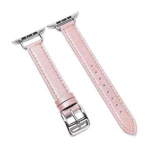 14mm Cowhide Leather Watch Band For Apple Watch Series 7 45mm/6&SE&5&4 44mm/3&2&1 42mm(Pink)