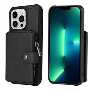 For iPhone 13 Pro Zipper Shockproof Protective Phone Case (Black)