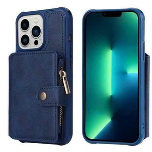 For iPhone 13 Pro Zipper Shockproof Protective Phone Case (Blue)