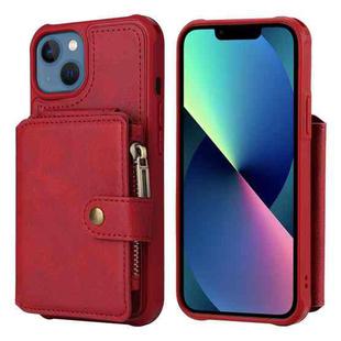 For iPhone 13 Zipper Shockproof Protective Phone Case(Red)