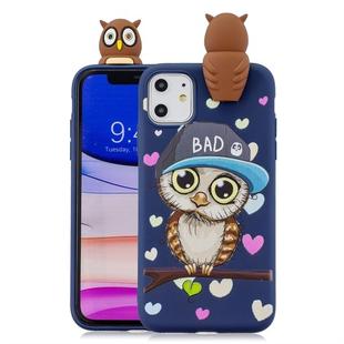 For iPhone 11 Shockproof Cartoon TPU Protective Case(Blue Owl)