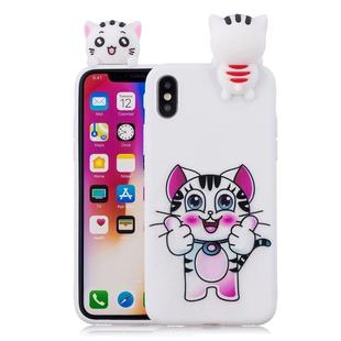 For iPhone X / XS Shockproof Cartoon TPU Protective Case(Cat)