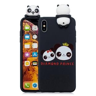 For iPhone XR Shockproof Cartoon TPU Protective Case(Two Pandas)