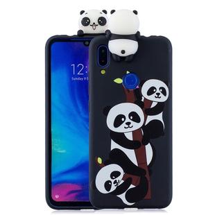 For Xiaomi Redmi Note 7 Shockproof Cartoon TPU Protective Case(Three Pandas)