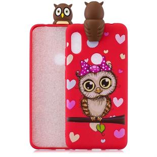 For Xiaomi Redmi Note 6 Shockproof Cartoon TPU Protective Case(Red Owl)