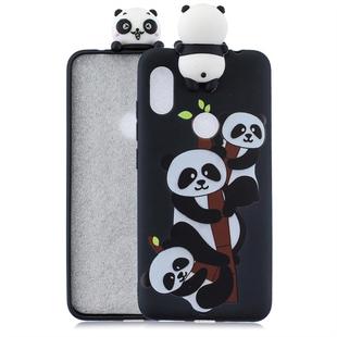 For Xiaomi Redmi Note 6 Shockproof Cartoon TPU Protective Case(Three Pandas)