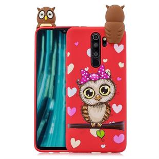 For Xiaomi Redmi Note 8 Pro Shockproof Cartoon TPU Protective Case(Red Owl)