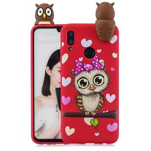 For Huawei P Smart 2019 Shockproof Cartoon TPU Protective Case(Red Owl)