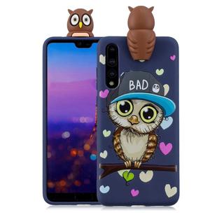 For Huawei P20 Shockproof Cartoon TPU Protective Case(Blue Owl)