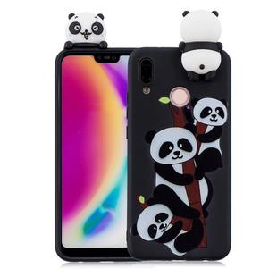 For Huawei P20 Lite Shockproof Cartoon TPU Protective Case(Three Pandas)
